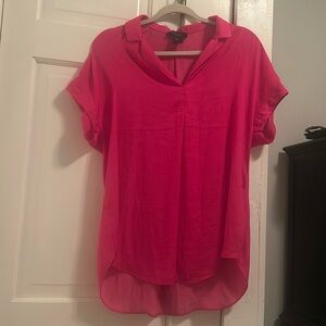 Rachel Blouse, short sleeve in Magenta